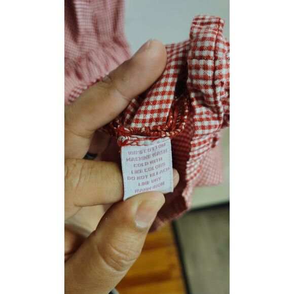 Pink Cattelac Red and White Plaid Medium Dress - Picture 3 of 6